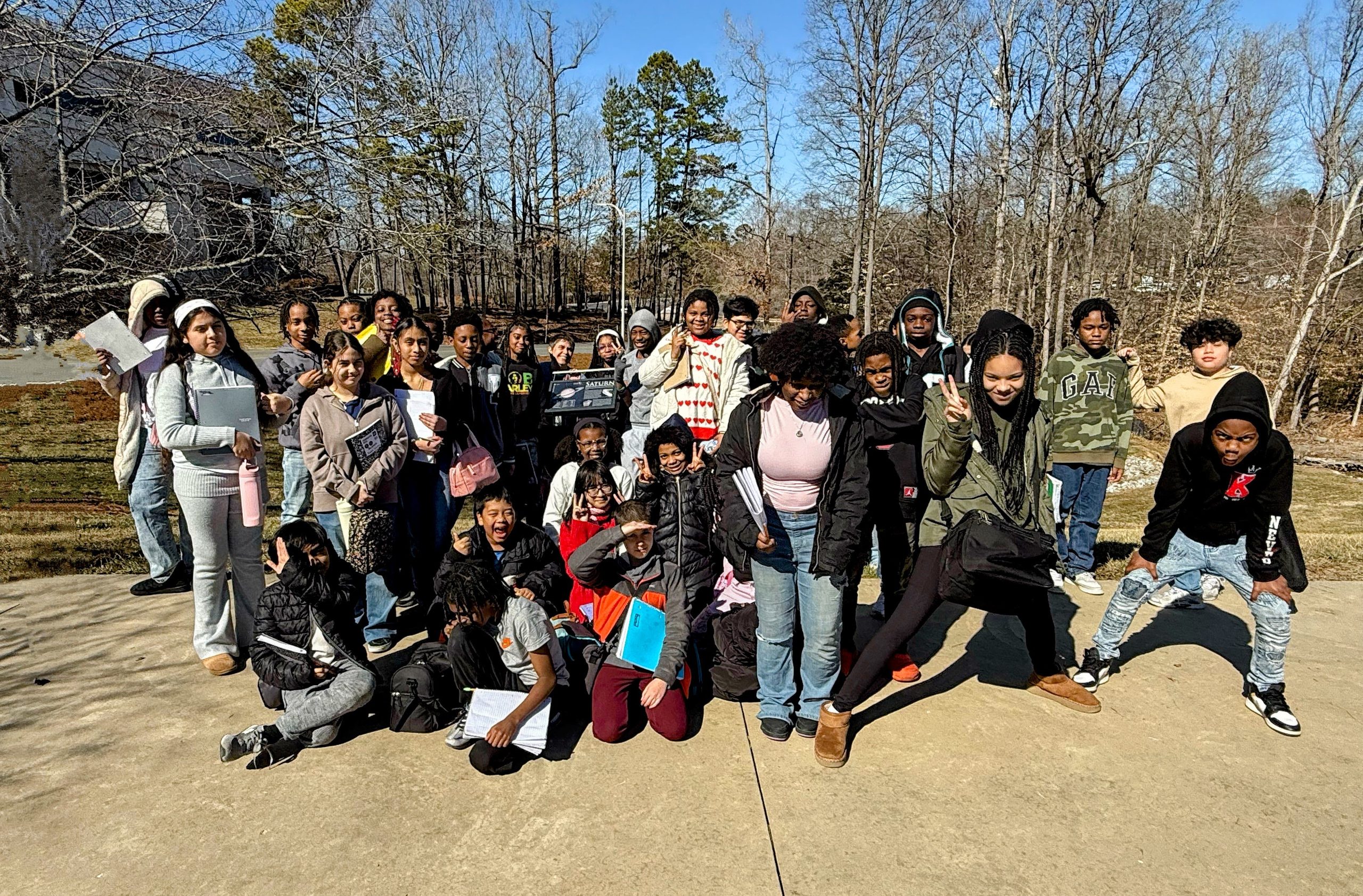 Students taking part in the GTCC Cline Observatory Solar System Walk